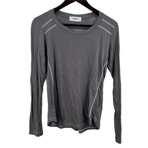 SoulCycle‎ Long Sleeve Tee Grey Yellow Sleeve Print Size Small